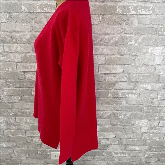 Sanctuary Red Deep V Wool Blend Sweater - Picture 3 of 6